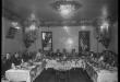 Banquete en honor a Carlos Concha, Ministro Plenipotenciario de Perú en Bolivia y las hermanas Raquel y Leonor Salamanca Ugarte