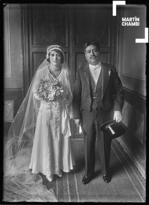 Retrato de novios, Nicanor Flores Fernández y Dolores Olazo Olivera