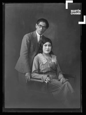 Retrato de pareja,  Segundo Jara Eguileta y mujer no identificada